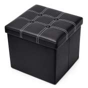 Taburet Pliabil Depozitare Modern - 38x38x38cm / Negru