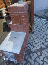 Soba plita 3 ochiuri ,cuptor 4 randuri plus garnitura ,culoare cognac 