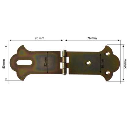 Balama Cu Inel Lacat Pentru Cufere 76x50mm