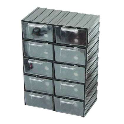 Dulap Plastic 213x304x125mm / 10 Sertare Transparente