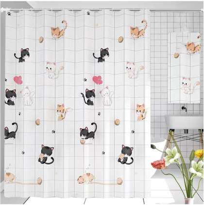 Perdea Dus 70g / 180x200cm - Model-pisica