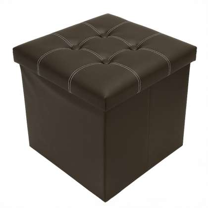 Taburet Pliabil Depozitare Modern - 38x38x38cm / Brun