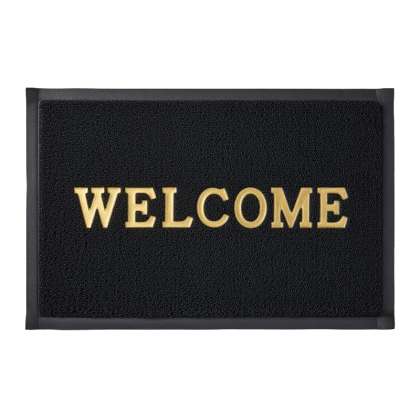 Covoras Intrare Tip-lufa - 38x58cm / Welcome Negru