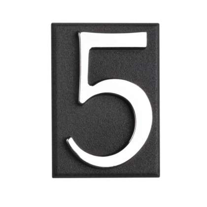 Semn Cifra Cu Placa Adeziva Fixare - 45mm / Crom / 0