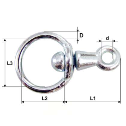 Articulatie Inel - Inel/tija 6mm / 36x35mm / 9x43mm