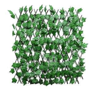 Gard Decorativ Artificial Extensibil, Lemn Cu Frunze Iedera 1.0X1.8 M - Wy151202