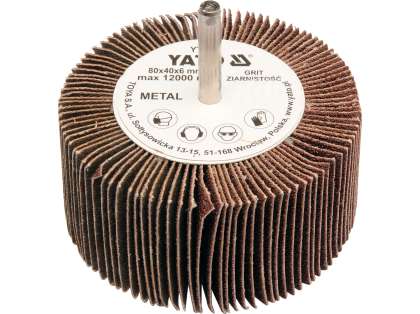 Perie Abrazivă Circulară Cu Tijă 80X40X6Mm, P100
