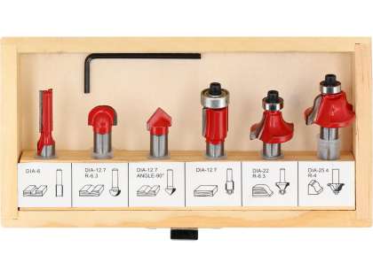 Set 6 Freze Pentru Lemn, Prindere 8Mm