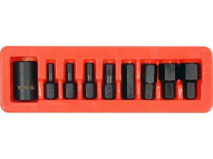 Set Biți De Impact Hexagonali, Cu Adaptor 1/2'', 9 Piese