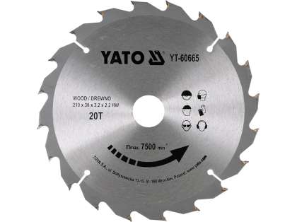 Disc Circular Lemn, 210X30X3.2Mm, 20 Dinți
