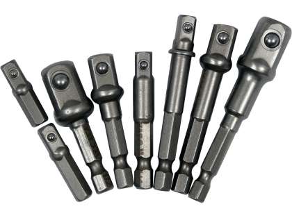 Set 8 Adaptoare Cu Prindere Hexagonală 1/4'', 3/8'', 1/2''