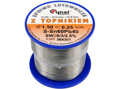 Cositor S-Sn60Pb40, 1,5Mm/250G