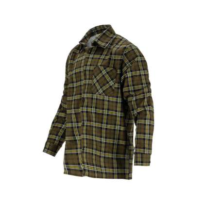 Camasa Flanel Cu Carouri Dungate / Kaki - Xl