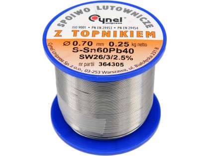 Cositor S-Sn60Pb40, 0,7Mm/250G