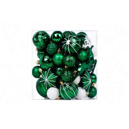Set Ornamente De Craciun / Verde - 48p.