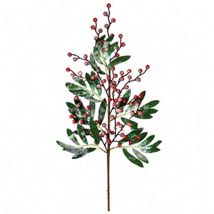 Crenguta Decorativa De Craciun - Bobite-frunze 71cm