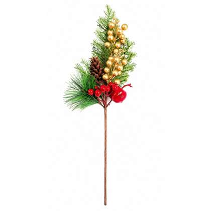 Crenguta Decorativa De Craciun - Bobite-multicolor 39cm