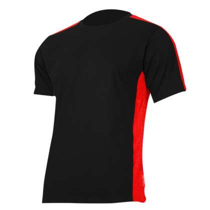 Tricou Bumbac Multicolor / Negru-Rosu - L