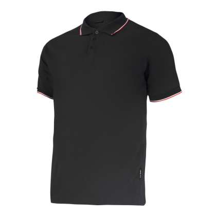 Tricou Bumbac Polo Subtire / Negru - L