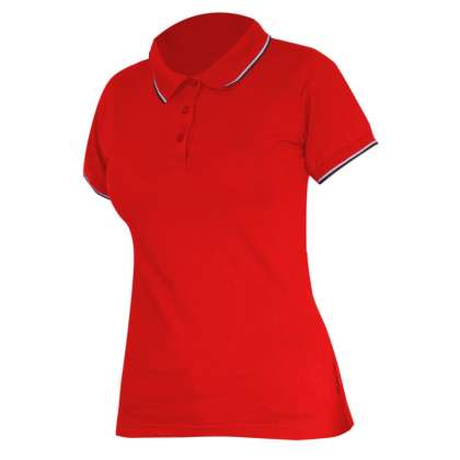 Tricou Bumbac Polo (Dama) / Rosu - S