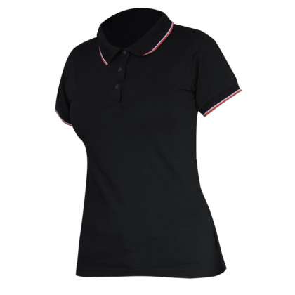 Tricou Bumbac Polo (Dama) / Negru - M