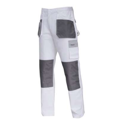 Pantaloni Lucru Mediu-Gros Bumbac / Alb - L/52