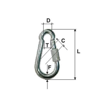 Carabina Zincata Cu Filet 6Mm / 8Mm/8/9Mmx60Mm