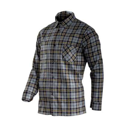 Camasa Flanel Cu Carouri Groasa / Gri - Xl