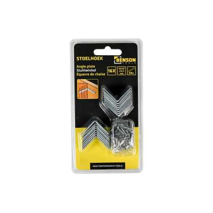 Set 8 coltare pentru scaun 25 x 25 x 14,5 mm si 64 suruburi 