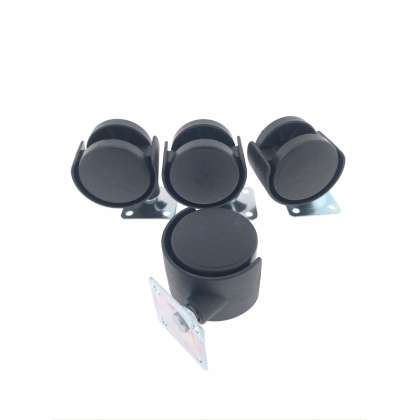 Set 4 roti pivotante din plastic pentru mobila  4 x 40 mm 