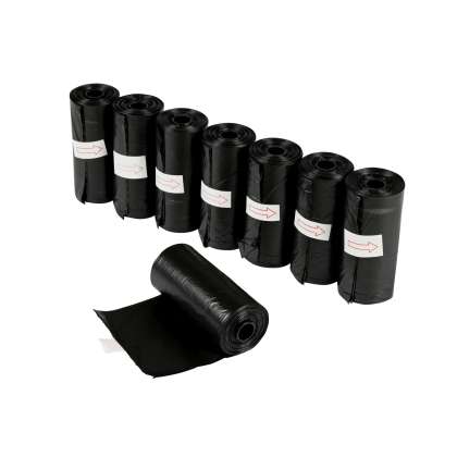 Set 8 role saci igienici pentru caini ,15 buc/rola ,dimensiune sac 22,5 x 29,5 cm,culoare negru