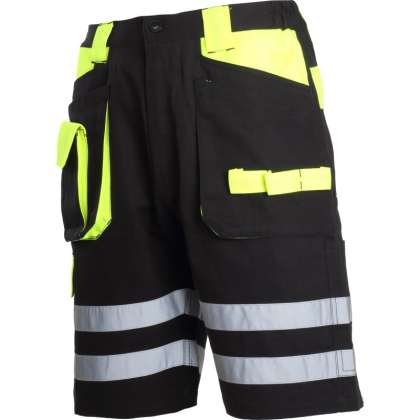 Pantalon Scurt Cu Reflectorizant Negru-verde - S