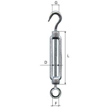 Intinzator Carlig - Inel Zincat 6mm / 8.5/10mmx110mm
