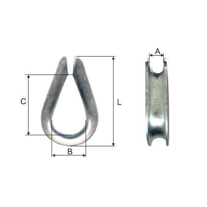 Rodanta Zincata 10mm / 24x38x57mm