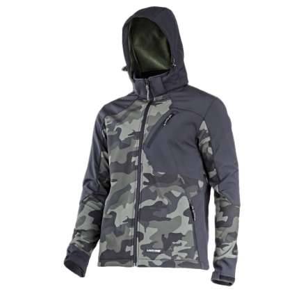 Jacheta Elastica Cu Gluga / Camuflaj Verde-negru - L