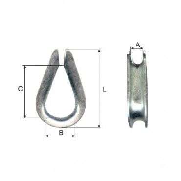 Rodanta Zincata 16mm / 36x58x83mm