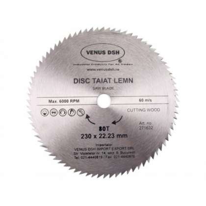 DISC TAIAT LEMN 230 X 22.23 MM - 80 T