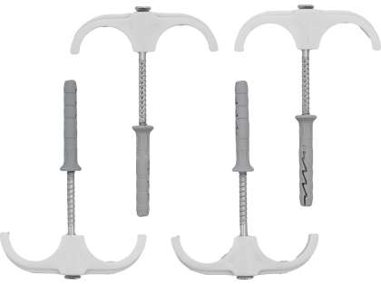 Set 4 CÂrlige Duble, Cu Dibluri, Pentru Țevi 15-28mm