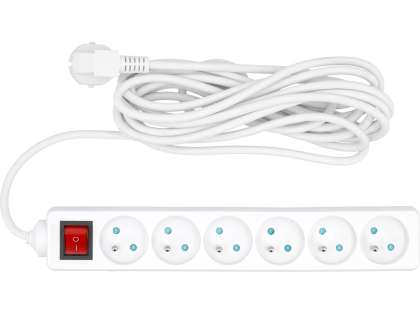 Prelungitor Cu ÎntrerupĂtor, 6 Prize Cu ÎmpĂmÂntare, 5m