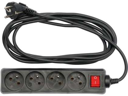 Prelungitor Cu ÎntrerupĂtor, 4 Prize Cu ÎmpĂmÂntare, 3m