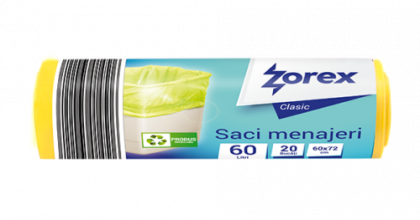 Zorex Clasic Saci menaj galbeni 60L 20/rola