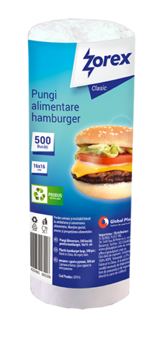 Zorex Clasic Pungi alimentare hamburger ( 500/rola)