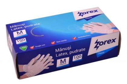 Zorex Manusi latex usor pudrate S 100/cutie