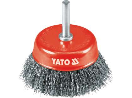 Perie CupĂ Cu Ax 75mm, SÂrmĂ OndulatĂ OȚel Inoxidabil