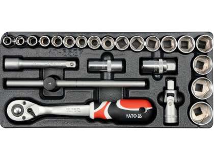 TrusĂ Chei Tubulare +clichet +adaptor 24piese, 10-32mm