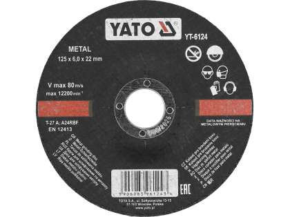 Disc Șlefuit Metal 125x6x22mm