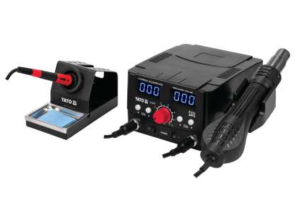 Stație De Lipit 2 În 1, Aparat Lipit 75W + Pistol Aer Cald 750W