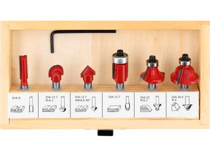 Set 6 Freze Pentru Lemn, Prindere 6Mm