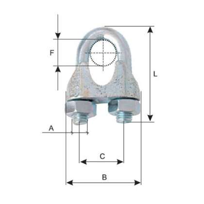 Brida Fixare Zincata 40mm / 58x125mm