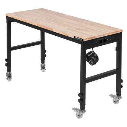 Masa Lucru Mobila Cu Prize 122x51cm / 57-97.5cm / 500kg